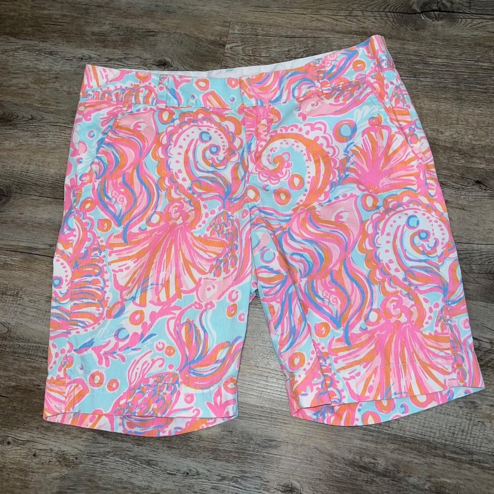 Lilly Pulitzer Chipper Short Pink Pout Too Much Bubbly Sz 12 - GREAT CONDITION